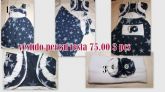 vestido percal festa 3 pçs